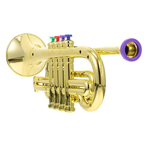 Abaodam Simuliertes Musikinstrument- Spielzeuginstrument Aus Kunststoff Frühpädagogisches Nachahmung Einer Trompete Als Trompete Golden Plastik von Abaodam