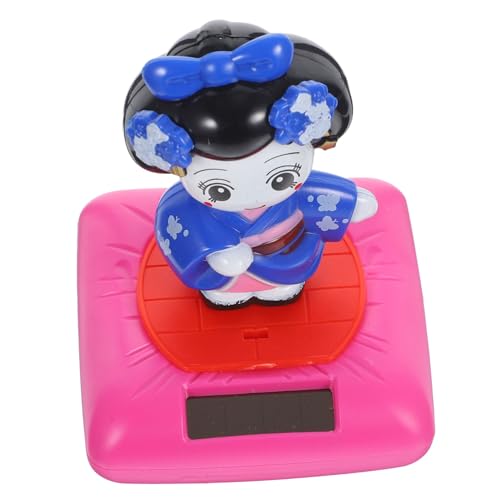 Abaodam Solarbetriebene Kimono Puppe Niedliche Tischdekoration Japanische Figur mit für Auto und Zuhause Kreative Deko Statue von Abaodam