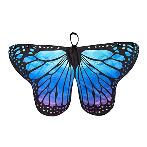 Abaodam Spinnschal Märchenkostüm Schmetterling kostüm Halloween Kleidung halloweenkostüme für Umhang mit Schmetterlingsflügeln Flügel Schal Mantel Polyester Blue von Abaodam