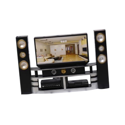 Abaodam Stellen Sie Sich vor kinderzimmer puppenhausmöbel Set mini Fernseher spielzeuge für Mädchen vortäuschen Spielmöbel Black von Abaodam