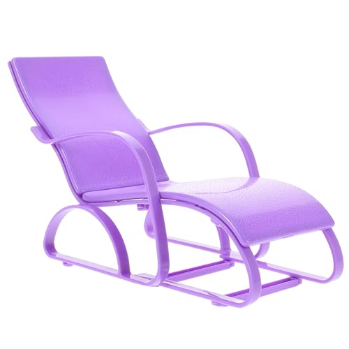 Abaodam Mini Strandkorb Stuhl Am Strand Strandstuhl Puppen Strandstuhl Puppenhaus Strand Accessoire Strandstuhl Für Zoll Puppen Strandkorb-Ornament-bastelarbeiten Puppenstubensessel PVC Violett von Abaodam