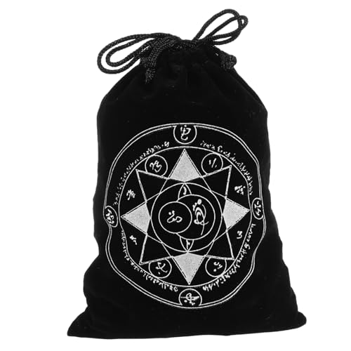 Abaodam Tarot-Aufbewahrungstasche Tarot Karten Aufbewahrungstasche Tarot Karten Beutel Schmuckbeutel mit Zugband mittelalterliche Gürteltasche Brettspiel-Kartentasche Flanell Black von Abaodam