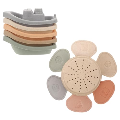 Abaodam Teiliges Badespielzeug mit Stapelbaren Schwimmenden Schiff und Sonnenblumenbechern Farbenfrohe Nesting Toys für Kleinkinder Fördert Motorische Fähigkeiten und Farb Sowie Abaodam Teiliges Badespielzeug mit Stapelbaren Schwimmenden Schiff und Sonnenblumenbechern Farbenfrohe Nesting Toys für Kleinkinder Fördert Motorische Fähigkeiten und Farb Sowie von Abaodam