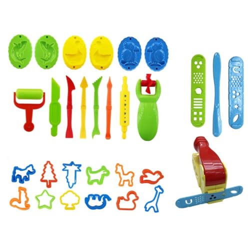 Abaodam Teiliges Knetset Kinderknete Ab Jahren Ungiftige Plastilin Spielzeuge mit Vielseitigen Formen DIY Knetwerkzeug Zubehör für Jungen und Mädchen Pädagogisches und Zufällige Farbe von Abaodam