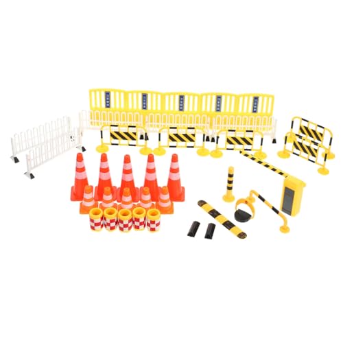 Abaodam Teiliges Miniatur Verkehrsabsperrungs für Orangen Leitkegeln Gelben Barrieren und Weißen Schutzgittern Pädagogisches Verkehrsschild zur Verkehrssicherheitsförderung und Abaodam Teiliges Miniatur Verkehrsabsperrungs für Orangen Leitkegeln Gelben Barrieren und Weißen Schutzgittern Pädagogisches Verkehrsschild zur Verkehrssicherheitsförderung und von Abaodam