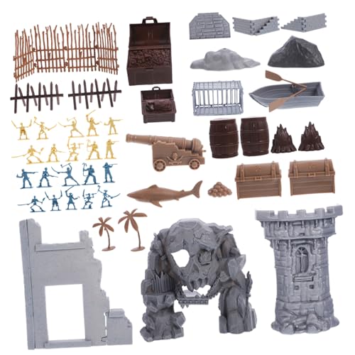 Abaodam Piraten Aus Miniatur-piratenmodelle Für Junge Mädchen Rollenspielspielzeug Zum Nachahmen Piratenspielzeug Für Pretend Spielen Piratenset Mit Details Für Sand Tisch Layout Prop von Abaodam