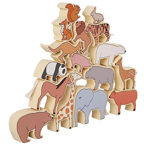 Abaodam Tierische Holzspielzeug Bauklötze für Kleinkinder mit Bunten Tierformen Kreativität und Hand Augen Koordination für Sicheres und Lernen Abaodam Tierische Holzspielzeug Bauklötze für Kleinkinder mit Bunten Tierformen Kreativität und Hand Augen Koordination für Sicheres und Lernen von Abaodam