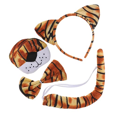 Abaodam Tiger Haarreif Set Tiger Ohren Stirnband mit Nasenclip Schleife und Tigerschwanz Weiches Stoffkostüm Zubehör für Karneval Cosplay und Kinderpartys Abaodam Tiger Haarreif Set Tiger Ohren Stirnband mit Nasenclip Schleife und Tigerschwanz Weiches Stoffkostüm Zubehör für Karneval Cosplay und Kinderpartys von Abaodam