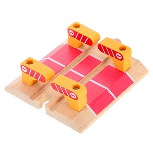 Abaodam Track- kinderspielzeug konstruktionsspielzeug Modulares Bahnhofsszenario Zubehör Nachhaltiges Plattenspieler Holzstrecke Zug von Abaodam