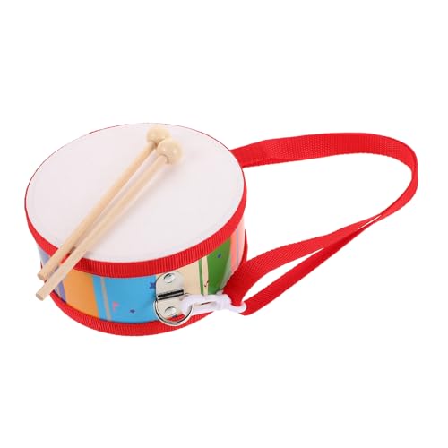 Abaodam Trommel Holzspielzeug mit Verstellbarem Gurt Doppelseitige Handtrommel mit Schlägeln Pädagogisches Orff-schlaginstrument für Kleinkinder Mädchen Jungen für Musikalische von Abaodam