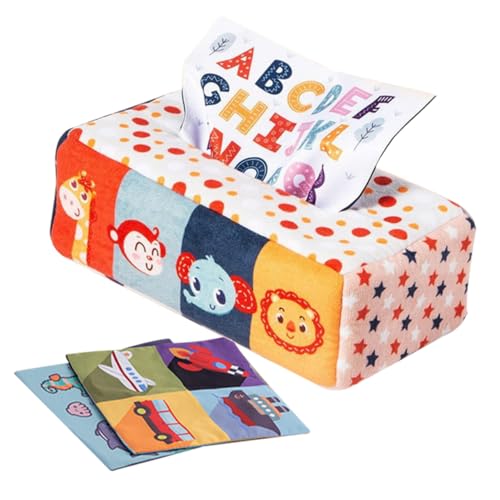 Abaodam Tücherbox aus Sicherem Material Weiches Simulationstuch Fördert Feinmotorik und Hand Auge koordination Kindgerechte Interaktives Junge Mädchen Eltern Junge Mädchen Spiele von Abaodam