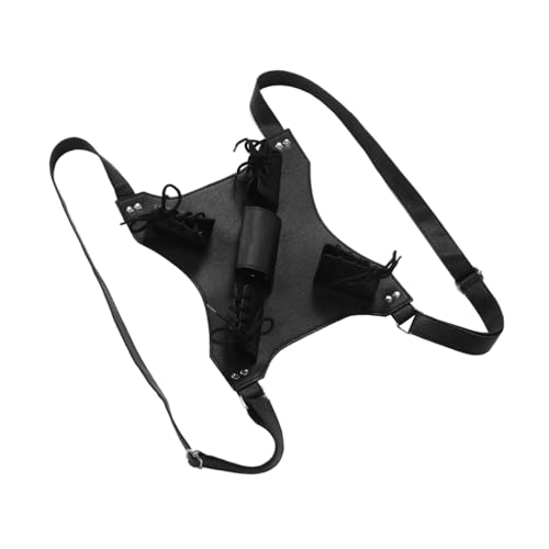 Abaodam Universeller Schwertgurt Verstellbarer Gurt Cosplay Schwertgürtel Schwerthalterung Doppelschultergurt Schwertgürtel für Cosplay Schwerthaltergürtel Piratenschwert Pu Black von Abaodam