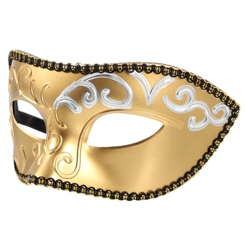 Abaodam Venezianische Halbmaske für Halloween und Kostümpartys Goldene Maske für Maskerade Cosplay Zubehör für Männer und Frauen für Feste und Besondere Anlässe von Abaodam