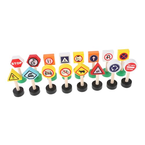 Abaodam Verkehrsschild-Spielset aus Holz für Mini-Verkehrsschilder für Vorschullernen, pädagogisches Verkehrsbewusstsein, kompaktes Design für Aktivitäten zu Hause, Klassenzimmer, 16-teilig Abaodam Verkehrsschild-Spielset aus Holz für Mini-Verkehrsschilder für Vorschullernen, pädagogisches Verkehrsbewusstsein, kompaktes Design für Aktivitäten zu Hause, Klassenzimmer, 16-teilig von Abaodam