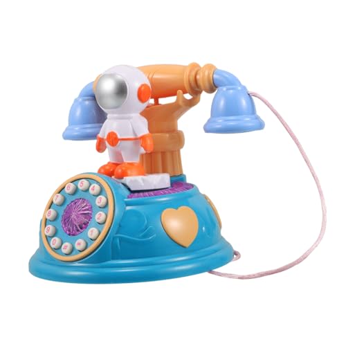 Abaodam Vintage Kindertelefon Interaktives Lernspielzeug mit Lichtern und Musik für Zuhause und Kindergarten Fördert Zahlen und Farbenlernen für Kleinkinder von Abaodam
