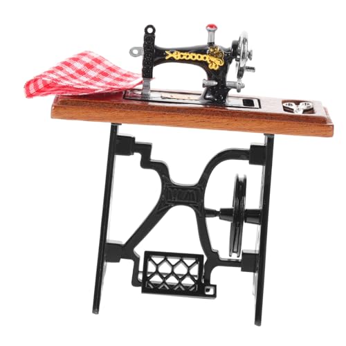 Abaodam Vintage Nähmaschine Modell Für Puppenhaus Mikrolandschaftsdekoration Kleine Nähmaschine Aus Stabil Langlebig Exquisite Detailverarbeitung von Abaodam