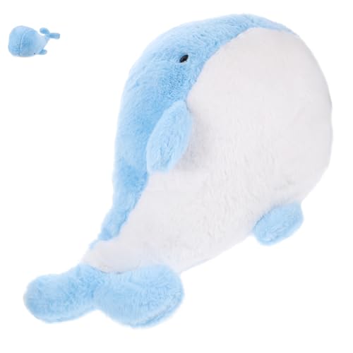 Abaodam Walpuppe Puppe Für Heimdekoration Walspielzeug Für Kleinkinder Cartoon-wal-Puppe Sofapuppendekoration Gefüllte Puppe Wal-kuscheltiere Sky-Blue Plüsch von Abaodam
