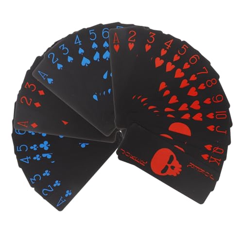 Abaodam Wasserdichtes Pokerkartenspiel Aus Schwarzem PVC Kreatives Schädeldesign Langlebig Und Abnutzungsbeständig Partys Und Geselligkeit von Abaodam