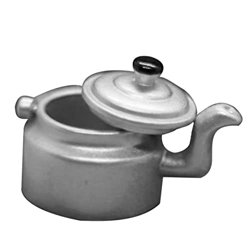 Abaodam Wasserkessel für Puppenhaus Realistisches Küchenzubehör für Mini Küchen und Miniaturgärten und Langlebig Silberfarbenes Design von Abaodam