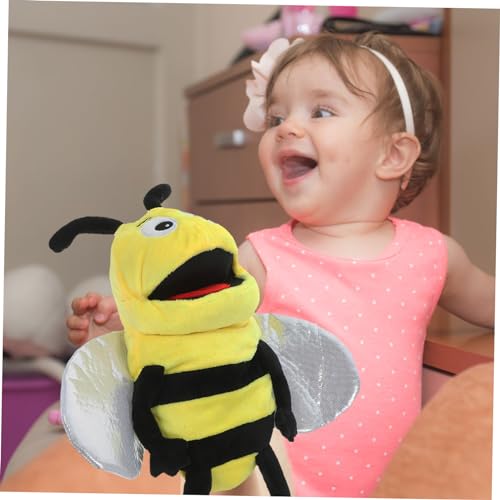 Abaodam Weiche Bienen Handpuppe aus Plüsch Interaktives Erzählspielzeug aus Kuscheligem Material Pädagogische Tier Marionette für Erwachsene zum Geschichtenerzählen und Rollenspielen von Abaodam