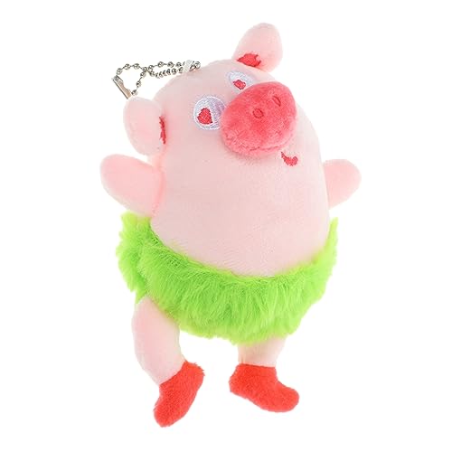 Abaodam Weiches Plüsch Schwein Schlüsselanhänger Lustiger Cartoon Schweine Anhänger Niedlicher Taschenanhänger für Rucksack Dekoration Leichtes Weiches Stofftier Grün von Abaodam