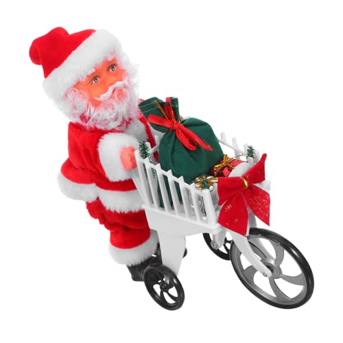 Abaodam Weihnachtlicher Beweglicher Weihnachtsmann mit Musik und Handlichem Einkaufswagen Interaktives Festliches Deko für Geschenkidee für Weihnachtsfeiern und Familienfreude von Abaodam