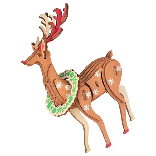 Abaodam Weihnachtsrätsel Kinderpuzzle Holzpuzzle weihnachtsdeko holzspielzeug weihnachtsornament Holz Puzzle weihnachtsbasteln Weihnachtspuzzle aus Holz hölzern von Abaodam