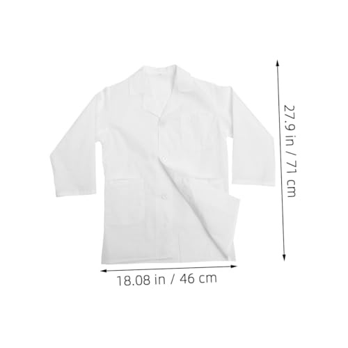 Abaodam Weißer Laborkittel Langarm Unisex Arztkostüm Atmungsaktiver Baumwoll Polyester Stoff Für Jungen Mädchen Wissenschaftler Rollenspiel Kindergarten Schule Abaodam Weißer Laborkittel Langarm Unisex Arztkostüm Atmungsaktiver Baumwoll Polyester Stoff Für Jungen Mädchen Wissenschaftler Rollenspiel Kindergarten Schule von Abaodam