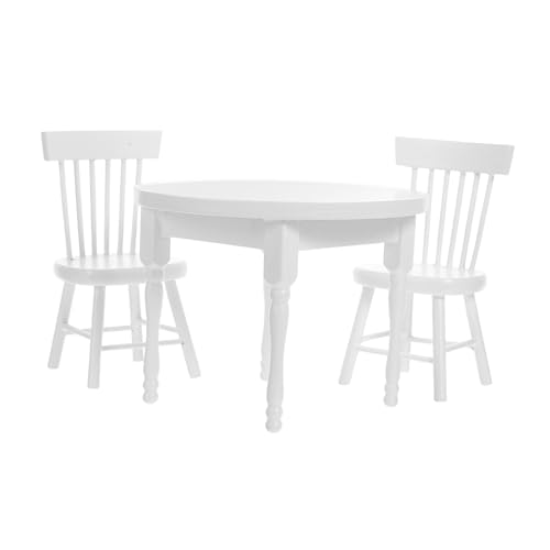 Abaodam Weißes Miniatur Holz Puppenhaus Möbel Set DIY Tisch und Stühle Set Robuste Handgefertigte Miniatur Möbel Detailreiche Holzaccessoires für Puppenhaus Dekoration und Kreatives Abaodam Weißes Miniatur Holz Puppenhaus Möbel Set DIY Tisch und Stühle Set Robuste Handgefertigte Miniatur Möbel Detailreiche Holzaccessoires für Puppenhaus Dekoration und Kreatives von Abaodam