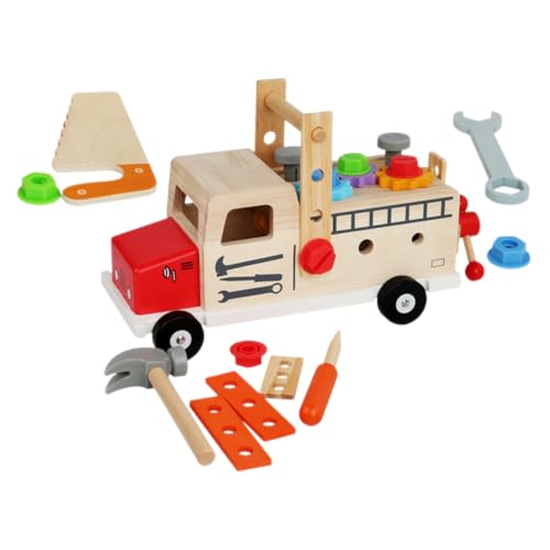 Abaodam Werkzeugset aus Holz Pädagogisches Lernspielzeug für Kleinkinder Robustes Teiliges Schraubwerkzeug mit Koffer Fördert Feinmotorik und von Abaodam