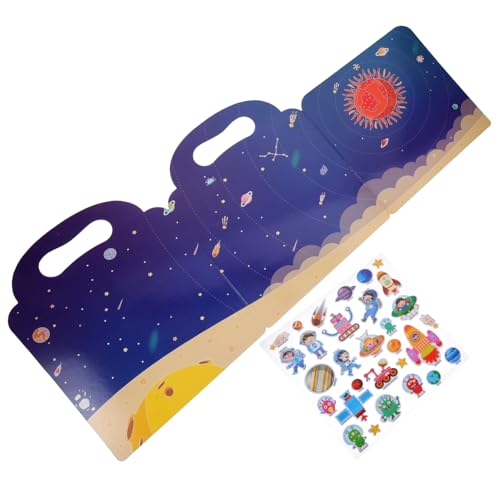 Abaodam Wiederverwendbares Stickerbuch mit Fantasievollen Cartoon Motiven Ablösbaren Klebefreien Aufklebern Fördert Kreativität Feinmotorik und Lernspaß für Ab Jahren von Abaodam
