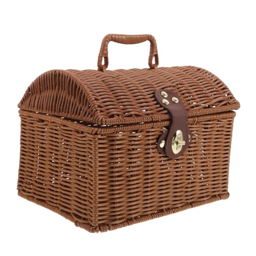 Abaodam Winzige Mahjong-Tragetasche, handgewebte Rattan-Box, Miniatur-Mahjong, dekorative Box für Heimdekoration, 20 x 15,5 x 15 cm Abaodam Winzige Mahjong-Tragetasche, handgewebte Rattan-Box, Miniatur-Mahjong, dekorative Box für Heimdekoration, 20 x 15,5 x 15 cm von Abaodam