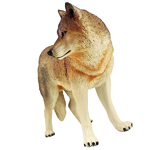 Abaodam Wolf Figurine Simuliertes Wildtier Tiermodell Realistisches Wolf für Hochwertige Kunststoff Dekoration für Garten Braunes Design Abaodam Wolf Figurine Simuliertes Wildtier Tiermodell Realistisches Wolf für Hochwertige Kunststoff Dekoration für Garten Braunes Design von Abaodam