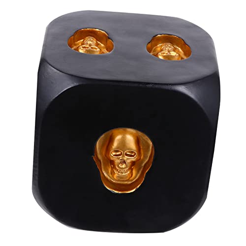 Abaodam -Würfel-Ornamente Halloween- dekorative Totenkopfwürfel Halloween Dekoration Halloween Decor swor Würfel kreatives Würfelmodell Kunstharz Black von Abaodam