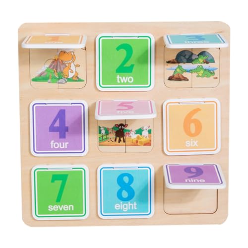 Abaodam 1 Satz Zahlen Puzzle Puzzleblock aus Holz Zählspielzeug für frühes Lernen Babyspielzeug Baby Spielzeug Spielzeuge Spielzeug für Kleinkinder Puzzle-Spielzeug für Kinder Puzzle-Brett von Abaodam