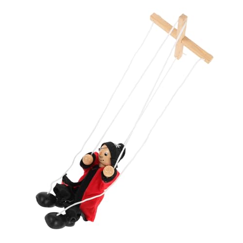 Abaodam Zeichenfolge Marionette Fingerpuppen Fingerspielzeug Handpuppen Gruselige Puppe Kinderwagen Piratenkegelpuppe Puppen für Puppentheater Holzpuppe hölzern Black von Abaodam