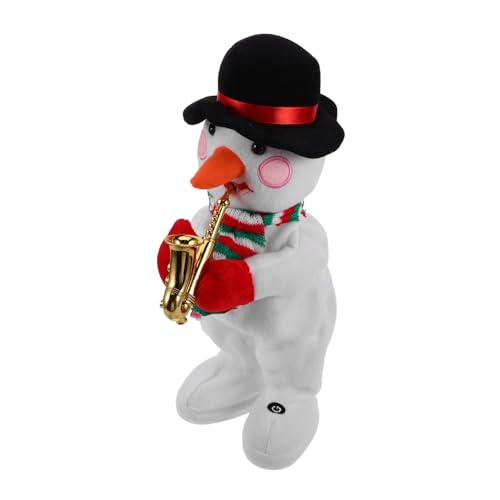 Abaodam elektrischer Schneemann Plüsch Schneemann tanzendes Schneemannspielzeug für kinderspielzeug Musikalische Schneemannpuppe Gefälligkeiten für Weihnachtsfeiern Weiß von Abaodam