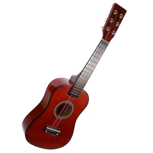 Abaodam Tragbares Kindergitarrenspielzeug 23-Zoll-Gitarre Holzspielzeuggitarre Musikinstrument Für Kinder Rot Zum Lernen von Abaodam