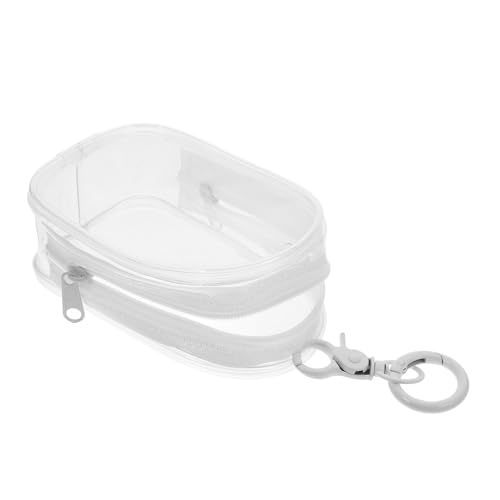 Abaodam -lauftasche Vitrine Für Figuren Tragbare Aufbewahrung Für Kleine Figuren Mini-klarsichtbeutel Klarsichtbeutel-schlüsselanhänger Klarsicht-taschen-schlüsselanhänger Metall Weiß von Abaodam