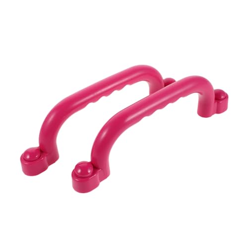 Abaodam rutschfeste Sicherheitsgriffe für Spielgeräte Ergonomische Outdoor Griffstangen in Rosa Kompatibel mit Spielplatz Klettergerüst und Spielhaus Kindersichere Haltegriffe von Abaodam