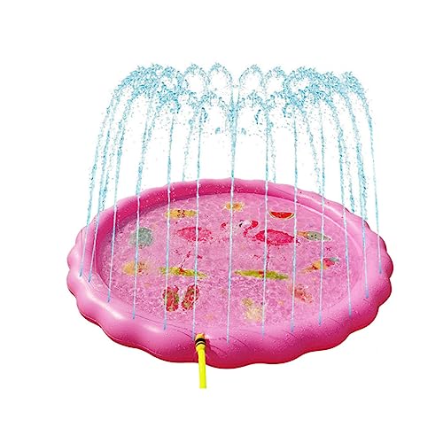 Abaodam wassermatte spritzmatte wasserspielzeug draußen Wasserspielmatte Aqua Strand spielzeuge Outdoor-Spielkissen Rasen sprühmatte Sprühpad Rosa von Abaodam