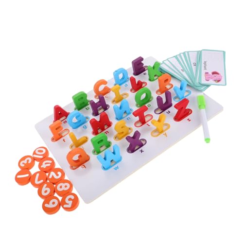 Abaodam zum Sortieren von Formen holzspielzeug lernspielzeug Kognitive Entwicklung Lernspielzeug Holz passendes Buchstabenspiel Stielspielzeug hölzern von Abaodam