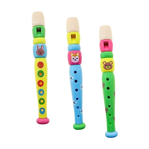 Lernflöte, Cartoon-Design, lustiges Musikinstrument für Jungen und frühes Lerninstrument, langlebiges Material, zufällige Muster, 3 Stück von Abaodam