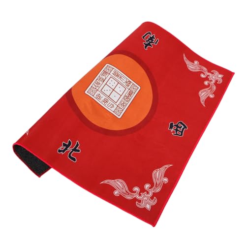 Abaodam Mahjong-tischmatte Rotes Filz Spielmatte Verdicktes Quadratisches Tuch Mahjong-tischdecke Kartentischmatte rutschfest von Abaodam