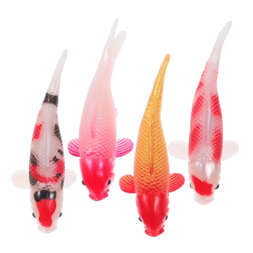 Mini-Koi-Fisch-Mini-Goldfisch-Figuren, Miniatur-Koi-Fisch, winzige Goldfische, realistische Karpfenfiguren für Puppenhaus, Garten, Aquarium, Aquarium, Display, 4 Stück Mini-Koi-Fisch-Mini-Goldfisch-Figuren, Miniatur-Koi-Fisch, winzige Goldfische, realistische Karpfenfiguren für Puppenhaus, Garten, Aquarium, Aquarium, Display, 4 Stück von Abaodam
