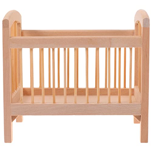 Abaodam Elegantes Miniatur-Kinderbett Für Kinder Mini-hausmöbel-Set Aus Holz Spielzeugbett Mit Miniatur Im Maßstab 112 Babypuppen-Accessoire von Abaodam