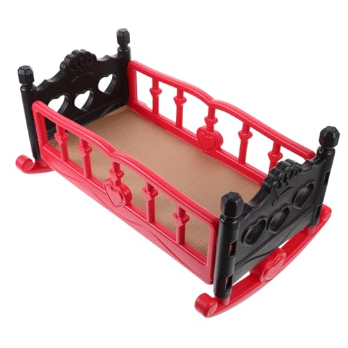 Puppenbett für Puppenmöbel für Puppenhaus oder Kinderzimmer Robust und Perfektes Zubehör für Rollenspiele von Abaodam