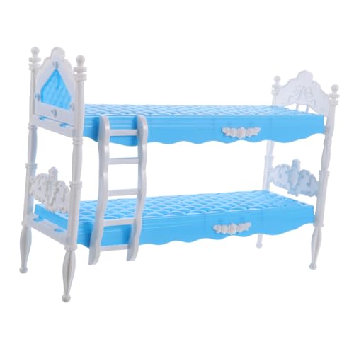 Abaodam Puppen Doppelbett für Mädchen Miniatur Puppenhausmöbel Etagenbett Design für Prinzessinnenpuppen Puppenzubehör Spielzeug für Kreatives Spielen von Abaodam