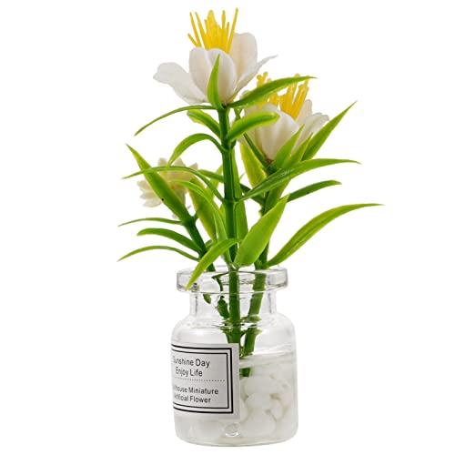 Simuliertes Topfornament Zimmerpflanze Das Kleines Hauszubehör Künstlicher Blumenstrauß Für Draußen Mini Hausdekoration Mini Bonsai Miniatur Bonsai Weißer Abaodam von Abaodam