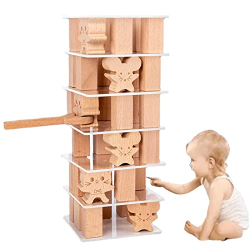 Abbto 2 Stück Holzklötze für Kinder - Katze und Maus Stapelspielzeug Building Blocks, Lernaktivitäten im Vorschulalter Konstruktionsspielzeug für Kinder von 3 Jahren Abbto 2 Stück Holzklötze für Kinder - Katze und Maus Stapelspielzeug Building Blocks, Lernaktivitäten im Vorschulalter Konstruktionsspielzeug für Kinder von 3 Jahren von Abbto